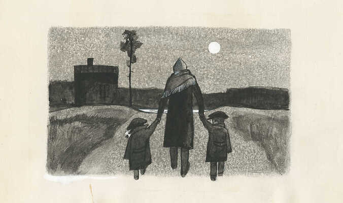 Урманче Ильдар Бакиевич. Шесть иллюстраций к кн.: Балл Г.А. Зеленая шишка: [Рассказы: Для ст. дошкольного возраста] / Рис. И. Урманче. М.: Дет. лит., 1971. 24 с.: ил. ; 27 см